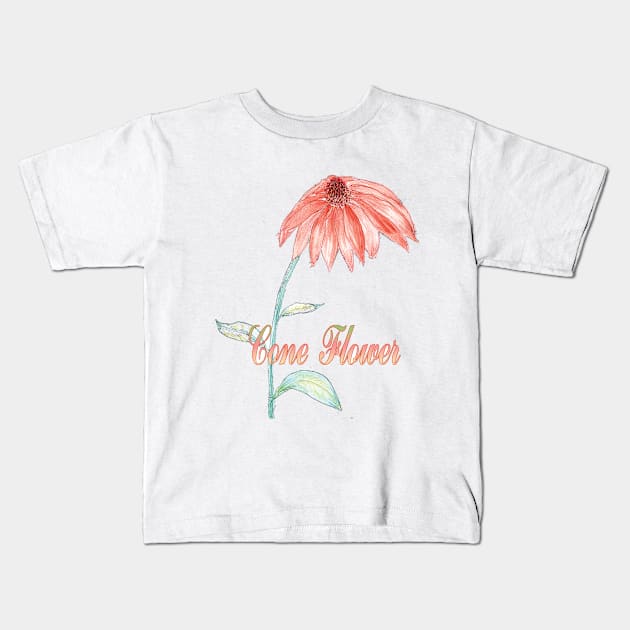Cone Flower Kids T-Shirt by DesigningJudy